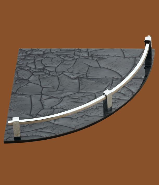 Gray 9x9 inch acrylic corner shelf with wall mount for bathroom and kitchen organizer.