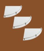 STIMULUS Milky White Acrylic Corner Shelf Set of 3 – 10x10 Inch Heavy Duty Organizer for Bathroom, Kitchen, Bedroom, and Office.
