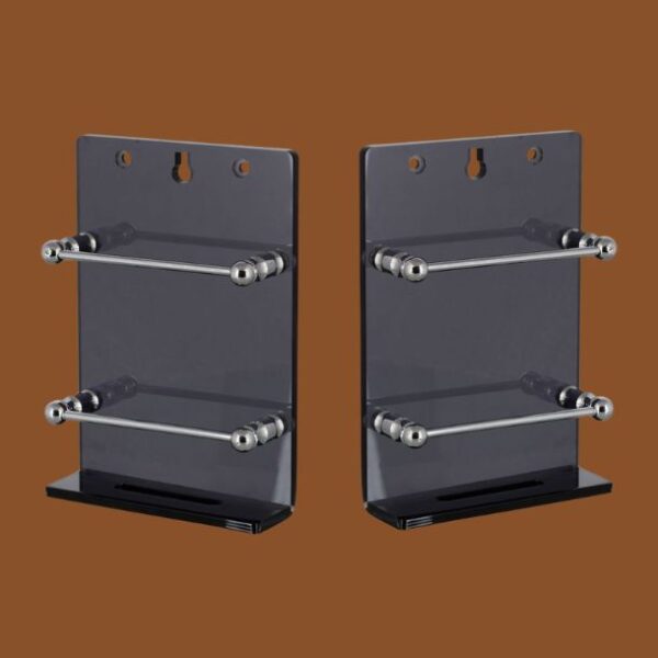 STIMULUS Black Acrylic Mobile Stand Set of 2 – Durable and Stylish Desk Organizer