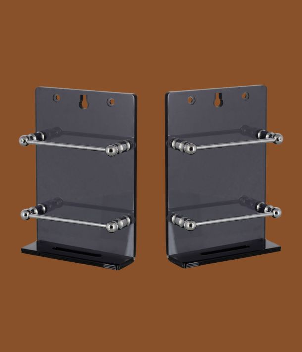 STIMULUS Black Acrylic Mobile Stand Set of 2 – Durable and Stylish Desk Organizer