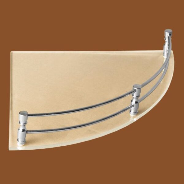 Transparent acrylic bathroom soap holder corner shelf 12x12 inch mounted with soap and toiletries