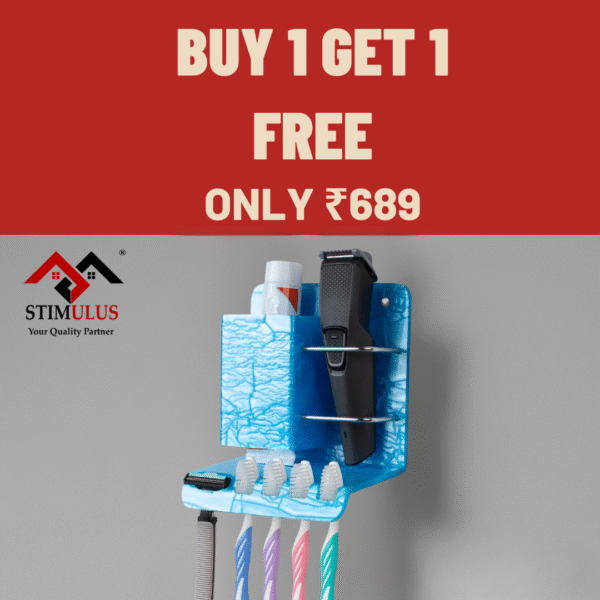 STIMULUS Acrylic Sleek Blue Bathroom Toothbrush Wall Holder – Organized
