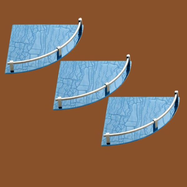 STIMULUS Blue 8x8 Bathroom Corner Shelf – Acrylic Wall Organizer