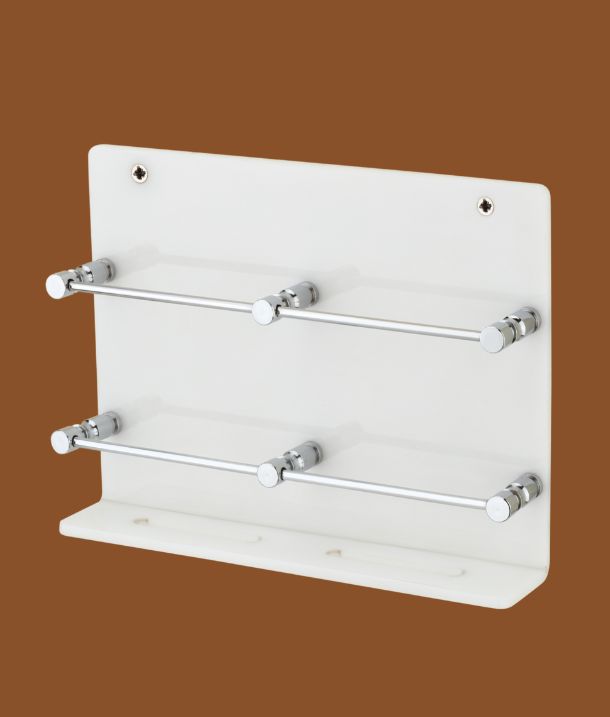 STIMULUS Milky White Acrylic Double Mobile Phone Stand 8x6 Inch Wall Mount Holder
