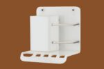 STIMULUS Milky White Wall-Mounted Toothbrush Holder – Acrylic bathroom organizer.