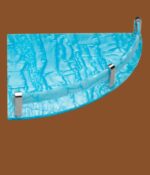 STIMULUS 12x12 inch blue acrylic corner shelf for kitchen and bathroom storage