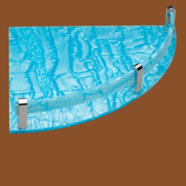 STIMULUS 12x12 inch blue acrylic corner shelf for kitchen and bathroom storage