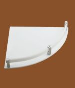 Milky white acrylic bathroom corner shelf for office and bedroom storage