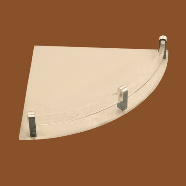 Transparent 8x8 inch acrylic corner wall shelf for bathroom and kitchen storage