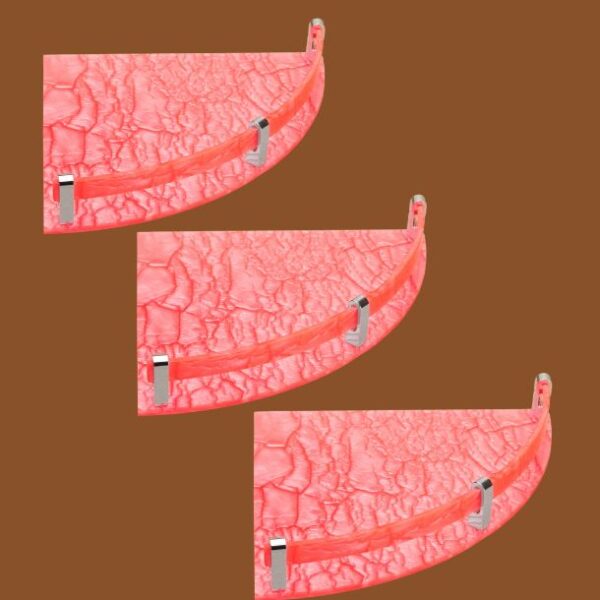 stimulus pink acrylic corner shelves 3-pack 12x12 inch for bathroom and kitchen