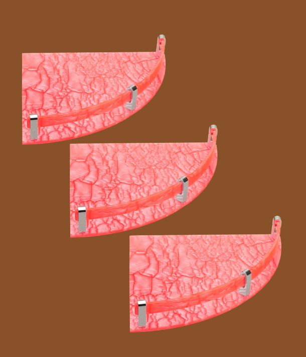 stimulus pink acrylic corner shelves 3-pack 12x12 inch for bathroom and kitchen
