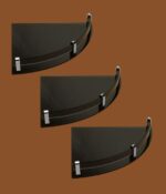 stimulus black acrylic corner shelf set of 3 wall-mounted 12x12 inch for kitchen bathroom