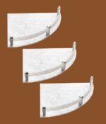 stimulus white acrylic bathroom corner shelf set of 3 wall-mounted waterproof organizer