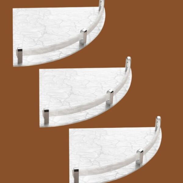 stimulus white acrylic bathroom corner shelf set of 3 wall-mounted waterproof organizer