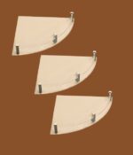 STIMULUS 3-piece acrylic bathroom corner shelf set wall-mounted waterproof organizer white