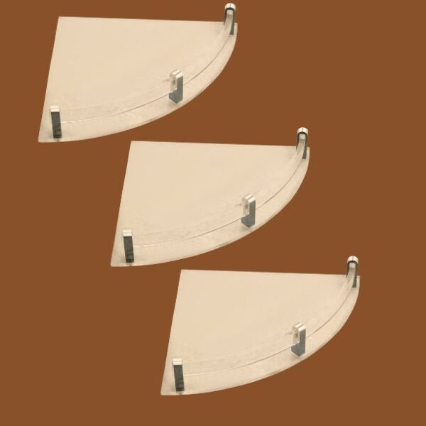 STIMULUS 3-piece acrylic bathroom corner shelf set wall-mounted waterproof organizer white