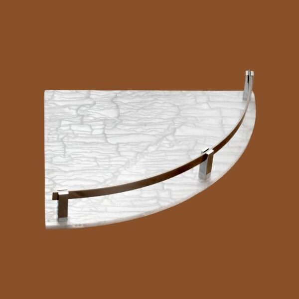 White acrylic kitchen corner shelf wall-mounted – 9x9 inch modular design for bathroom or kitchen storage.