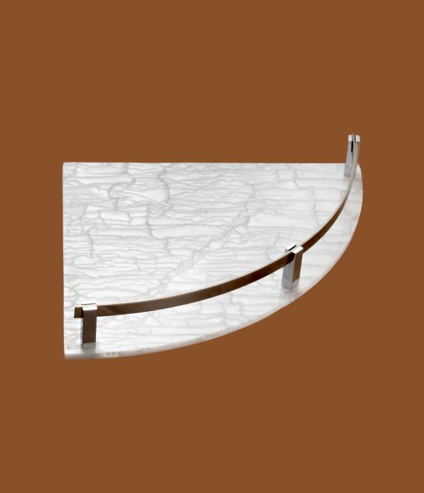 White acrylic kitchen corner shelf wall-mounted – 9x9 inch modular design for bathroom or kitchen storage.