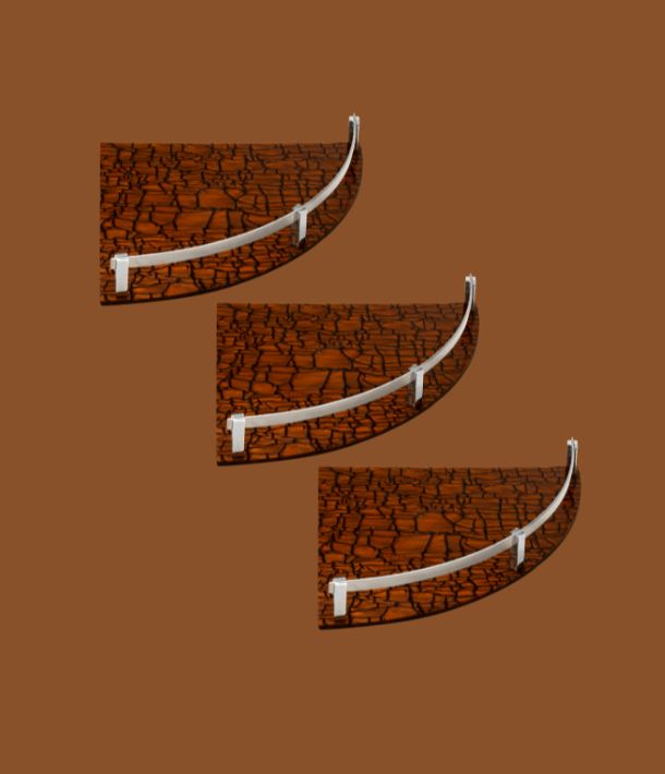 Brown acrylic corner shelf set of 3 for bathroom and kitchen