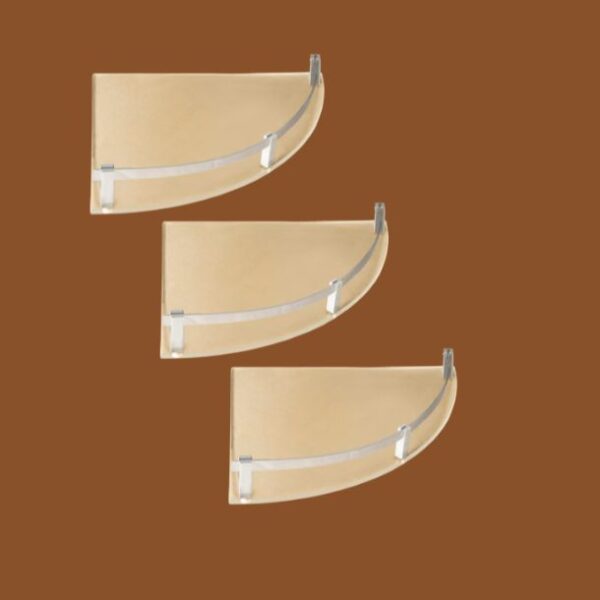 Transparent acrylic corner shelf set of 3 for bathroom and kitchen