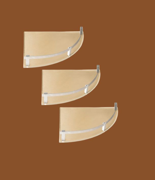 Transparent acrylic corner shelf set of 3 for bathroom and kitchen