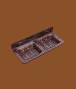 Brown acrylic double soap stand 12x5 inch set of 2 – wall mounted bathroom and kitchen holder with glossy finish