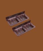 Brown acrylic double soap stand – STIMULUS 12x5 inch wall-mounted holder set of 2