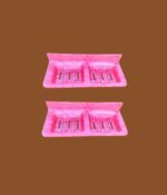 Pink acrylic double soap dish – STIMULUS 12x5 inch wall-mounted set of 2