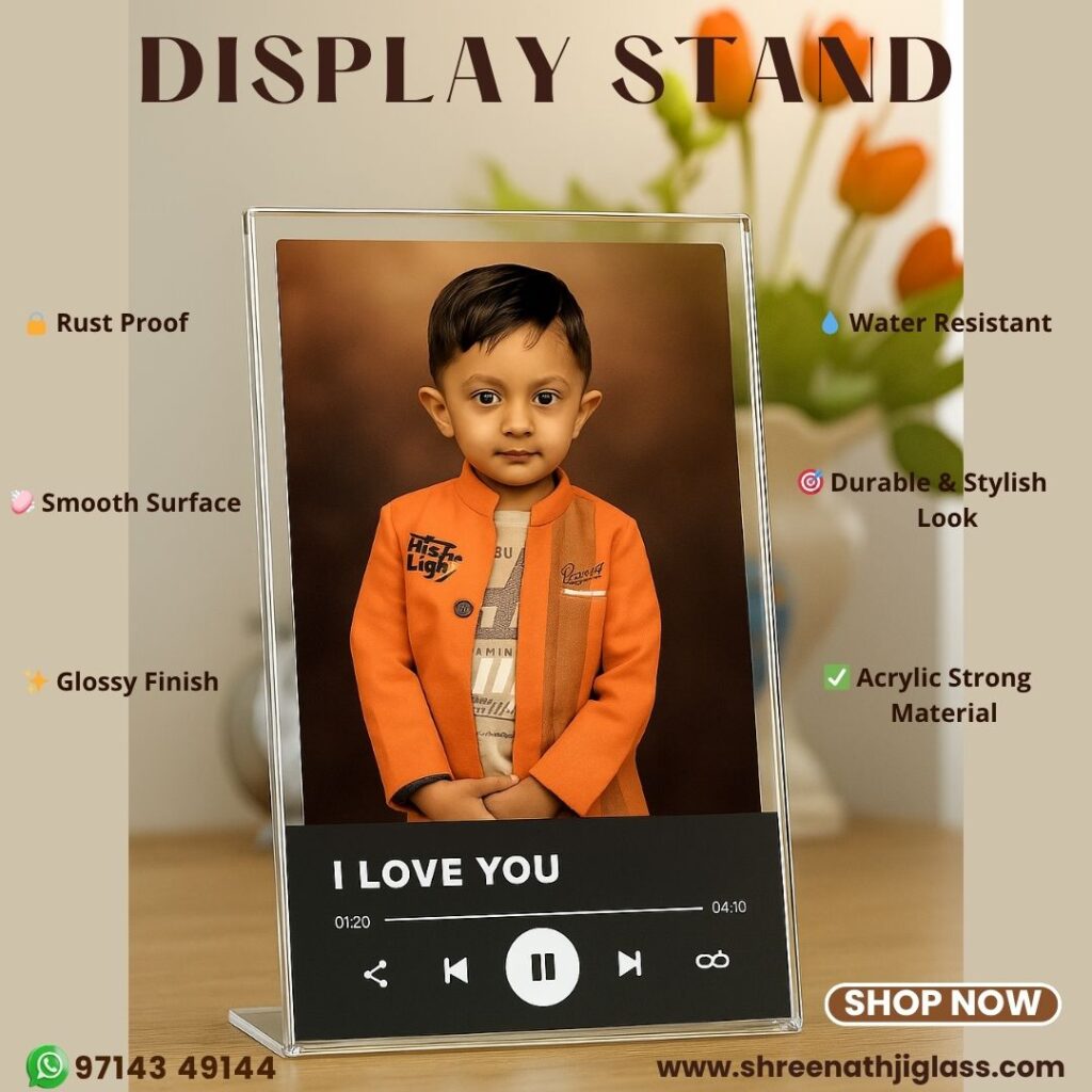 Acrylic A4 magnetic transparent photo frame for tabletop display in home or office